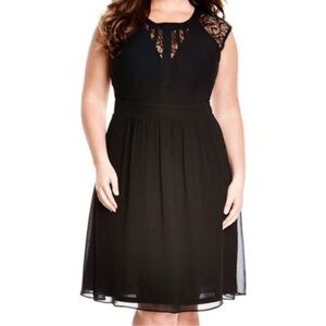 City Chic Black‎ Lace Midi Dress Plus 20